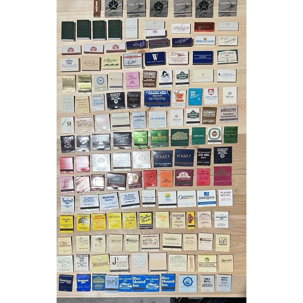 Vintage Matchbooks 140+ Matches Most Unstruck Variety Inns Hotels Motels USA - Picture 3 of 4